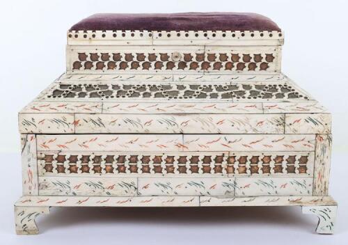 Good Prisoner of War Sewing Box of Casket Form, Early 19th&nbsp;Century