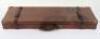 Good Quality Brass Bound Leather-Covered Fitted Mahogany Gun Case for a Double Barrel Shotgun - 9