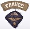 WW2 Free French Parachute Qualification Badge and Nationality Shoulder Title