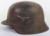 WW2 German M42 Luftwaffe Single Decal Camo Helmet
