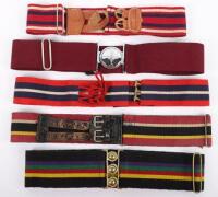 5x British Military Coloured Regimental & Stable Belts