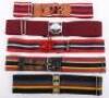 5x British Military Coloured Regimental & Stable Belts