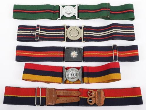 5x British Military Coloured Regimental Belts & Stable Belts