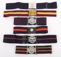 6x British Military Coloured Regimental Belts