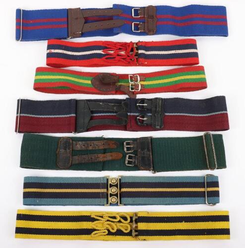 7x British Military Coloured Regimental Stable Belts