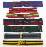 7x British Military Coloured Regimental Stable Belts