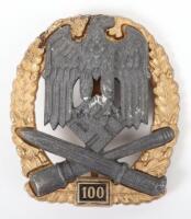 German Army / Waffen-SS General Assault Badge for 100 Engagements:
