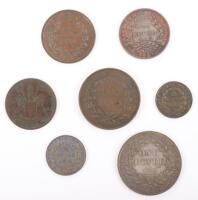 British India, William IV (1830-1837), One Rupee, Half Rupee, Quarter Rupee, _ Anna, _ Anna, 1/12 Anna, all 1835, with an 1830 Quarter Anna