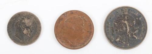 British India, Edward VII (1901-1910), Quarter Rupee 1910, 1/12 Anna 1905 and Two Annas 1904