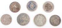 British Colonies, Victoria (1837-1901), Hong Kong, 10 Cents 1898 and 1899, 5 Cents 1899 and 1900, 1904 and 1933, and a Ceylon 1893 10 Cents