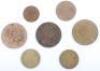 British Colonies, One Cent 1901, 1902, 1923 and 1933, Ten Cents 1949 and 1950, and 1884 Straits Settlement Quarter Cent