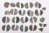 A large selection of hammered cut and fragment pennies and halfpennies - 2