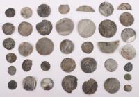 Mixed lot of various silver love token coins and worn medieval coins