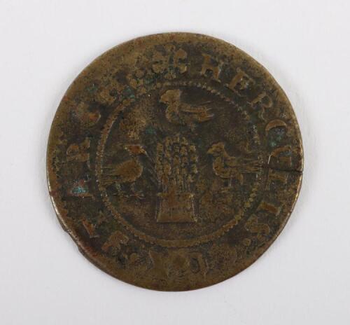 17th Century, Surrey, Lambeth, Herculis Cox, Halfpenny, 1669