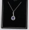 An 18ct white gold diamond and tanzanite pendant necklace - 4