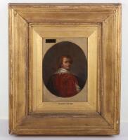 Daniel Maclise (Irish 1806-1870), half portrait of a 16th Century Gentleman, oil on wood panel