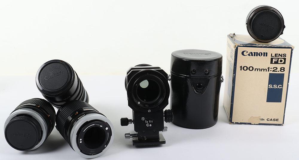A selection of camera lenses including Elicar 7 Element Auto Tele ...
