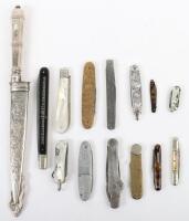 A selection of early folding knives