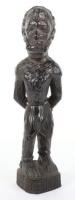 A carve ebony figure of a standing African slave