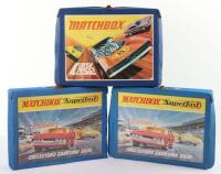 Seven Matchbox Carry Cases, complete with models