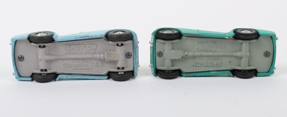 Two Unboxed Triang Spot-On 108 Triumph TR3 Sports Car Models