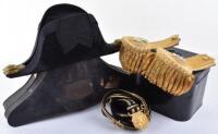 Royal Navy Officers Dress Bicorn Cap and Epaulettes Attributed to Lieutenant L W Burch RN