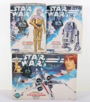 Three Star Wars Vintage Boxed Scale Model Plastic Kits