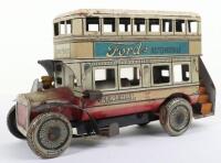 Gunthermann clockwork tinplate General Double Decker bus, German 1920s