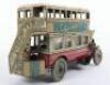 Gunthermann clockwork tinplate General Double Decker bus, German 1920s - 4