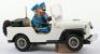 Nomura TN (Japan) Tinplate Battery Operated Police Patrol Jeep - 3