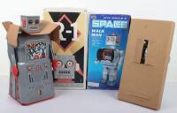 Two Boxed Tinplate Robots