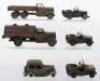 Six Tri-ang Minic Military Tinplate models - 2