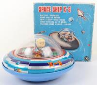 A Masudaya Modern Toys (Japan) Tinplate Battery-operated Space Ship X-5