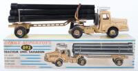 French Dinky Toys 893 Unic Sahara Tractor with Pipe carrier semi trailer