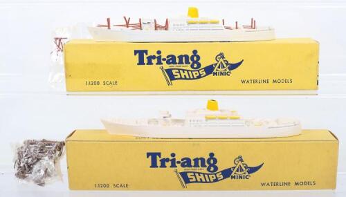 Two boxed Tri-ang Minic 1:1200 scale Ocean Liners