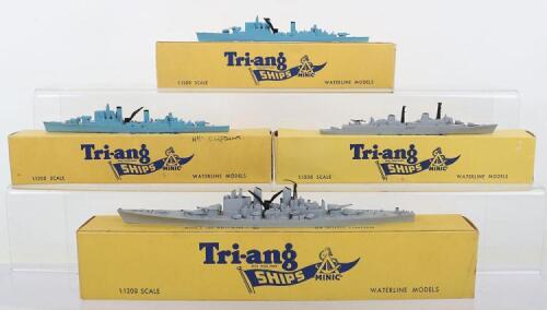 Four boxed Tri-ang Minic 1:1200 scale Military ships