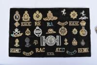 3x Display Boards of British Regimental Cap Badges and Shoulder Titles