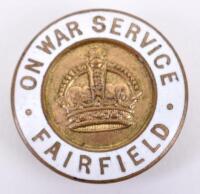 WW1 On War Service Fairfield Lapel Badge