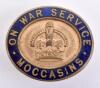 WW1 On War Service Moccasins Lapel Badge