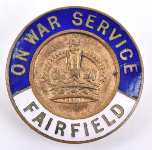 WW1 On War Service Fairfield Lapel Badge
