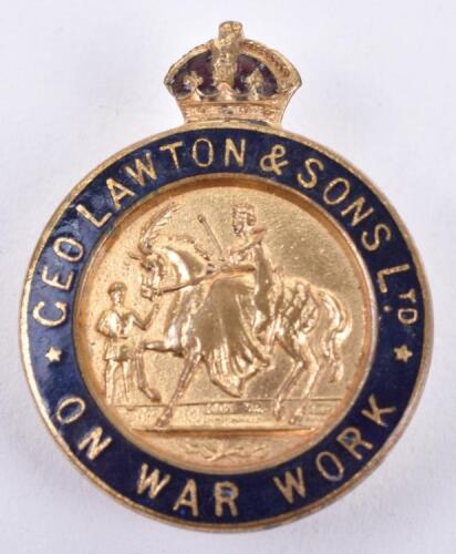 WW1 On War Work Geo Lawton & Sons Ltd Lapel Badge