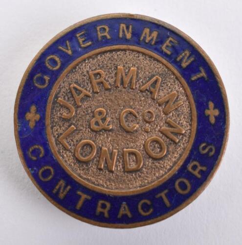 WW1 Government Contractors Jarman & Co London Lapel Badge