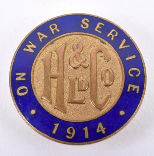 WW1 1914 On War Service H & Co Ltd Lapel Badge