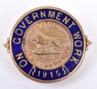 WW1 On Government Work 1915 Clayton & Shuttleworth Ltd Lapel Badge