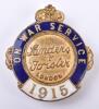 WW1 On War Service 1915 Sanders & Forster London Lapel Badge