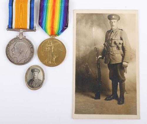 Great War Pair of Medals to a 1917 Royal Warwickshire Regiment Casualty