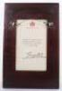 Great War Memorial Scroll to a Captain in the Yorkshire Regiment Who Died in India 1919 - 2