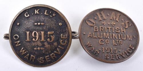 2x WW1 On War Service Badges