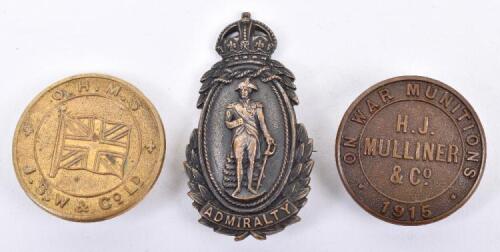 3x WW1 On War Service Badges