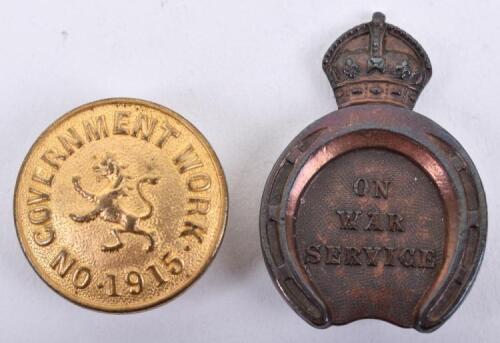 2x WW1 On War Service Badges